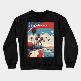 California United States of America Travel Vintage Poster Crewneck Sweatshirt